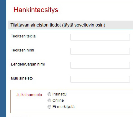 \"hankintaesityslomake\"